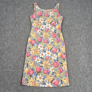 Laura Ashley Vintage Floral Sleeveless Slip Mini Shift Dress‎ Women's Size 4